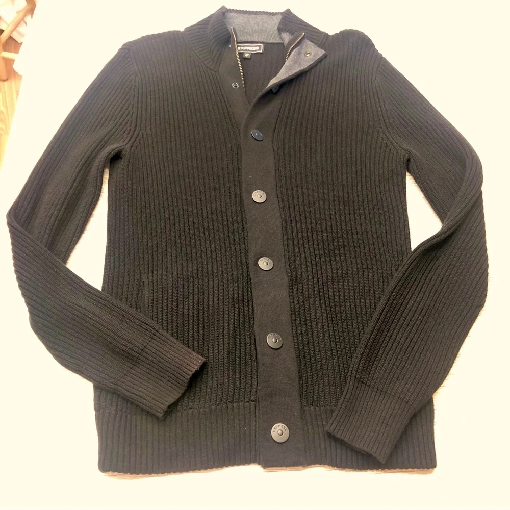 Men's Express Black Knit Cardigan